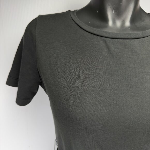 WEEKEND MAXMARA w/ Elastic + Tie Waist Green Midi Jersey Shirt Dress Size S - Picture 5 of 6